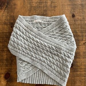 Fisherman out of Ireland Cable Knit Wrap Shrug - Light Gray - Size S-M